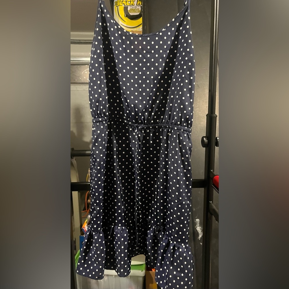 Fresh Navy and White Polka Dot Garment